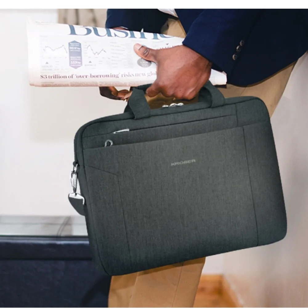 KROSER NWOT 15.6” Laptop Briefcase Water Repellant Work Bag w/ STRAP.